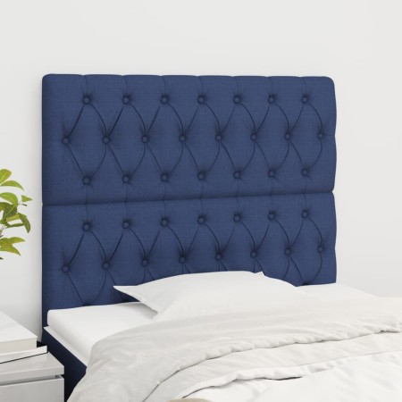Cabeceros 2 unidades tela azul 100x7x78/88 cm de vidaXL, Cabeceros y pies de cama - Ref: Foro24-3116664, Precio: 75,33 €, Des...