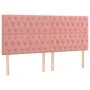 Cabeceros 4 unidades de terciopelo rosa 100x7x78/88 cm de vidaXL, Cabeceros y pies de cama - Ref: Foro24-3116739, Precio: 178...