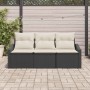 Conjunto de sofás de jardín 3 pcs Negro y ratán sintético en Sofás de exterior | Comprar online en Foru.es