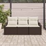 Conjunto de sofás de jardín 3 pcs Marrón y ratán sintético en Sofás de exterior | Comprar online en Foru.es