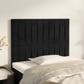 Cabeceros 2 unidades de terciopelo negro 100x5x78/88 cm de vidaXL, Cabeceros y pies de cama - Ref: Foro24-3116614, Precio: 59...