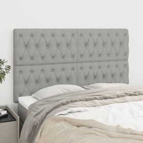 Cabeceros 4 unidades de tela gris claro 80x7x78/88 cm de vidaXL, Cabeceros y pies de cama - Ref: Foro24-3116674, Precio: 137,...