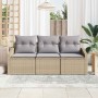 Conjunto de sofás de jardín con cojín 3 pcs Beige y Gris Claro en Sofás de exterior | Comprar online en Foru.es