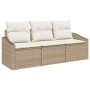 Conjunto de sofás de jardín 3 pcs Beige y ratán sintético en Sofás de exterior | Comprar online en Foru.es
