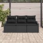 Conjunto de sofás de jardín 3 pcs Negro ratán sintético en Sofás de exterior | Comprar online en Foru.es