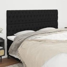 Cabeceros 4 unidades de tela negro 90x7x78/88 cm de vidaXL, Cabeceros y pies de cama - Ref: Foro24-3116684, Precio: 125,19 €,...