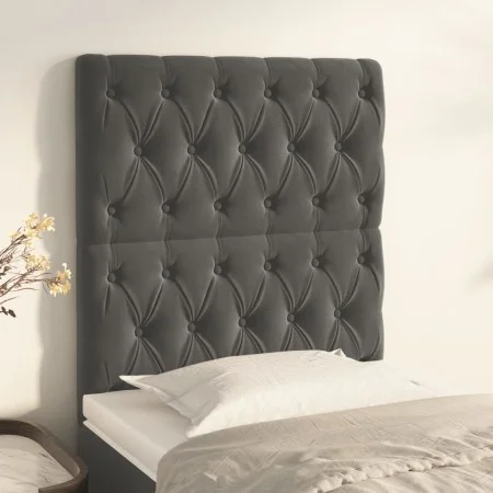 Kopfteile 2 Einheiten aus dunkelgrauem Samt 80x7x78/88 cm von vidaXL, Kopf- und Fußteile - Ref: Foro24-3116699, Preis: 80,17 ...