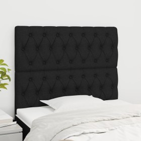 Cabeceros 2 unidades de tela negro 100x7x78/88 cm de vidaXL, Cabeceros y pies de cama - Ref: Foro24-3116660, Precio: 72,64 €,...