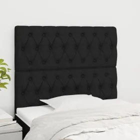 Cabeceros 2 unidades de tela negro 100x7x78/88 cm de vidaXL, Cabeceros y pies de cama - Ref: Foro24-3116660, Precio: 71,61 €,...