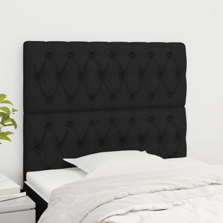Cabeceros 2 unidades de tela negro 100x7x78/88 cm de vidaXL, Cabeceros y pies de cama - Ref: Foro24-3116660, Precio: 72,64 €,...