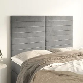 Headboards 4 units light gray velvet 72x5x78/88 cm by vidaXL, Headboards and footboards - Ref: Foro24-3116520, Price: 85,63 €...