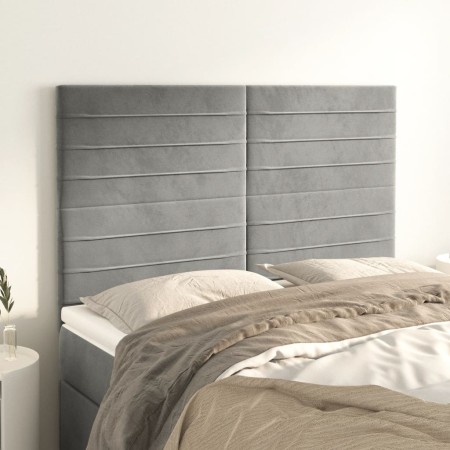 Cabeceros 4 unidades terciopelo gris claro 72x5x78/88 cm de vidaXL, Cabeceros y pies de cama - Ref: Foro24-3116520, Precio: 8...