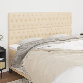 Cabeceros 4 unidades de tela color crema 100x7x78/88 cm de vidaXL, Cabeceros y pies de cama - Ref: Foro24-3116695, Precio: 15...