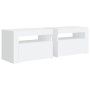 Mesitas de noche con LED 2 unidades blanco 60x35x40 cm de vidaXL, Mesitas de noche - Ref: Foro24-3080734, Precio: 109,14 €, D...
