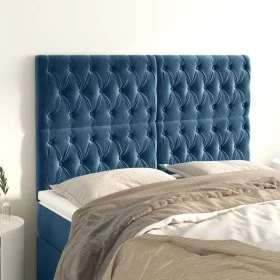 Kopfteile 4 Einheiten dunkelblauer Samt 72x7x78/88 cm von vidaXL, Kopf- und Fußteile - Ref: Foro24-3116720, Preis: 131,61 €, ...
