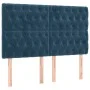 Cabeceros 4 unidades terciopelo azul oscuro 72x7x78/88 cm de vidaXL, Cabeceros y pies de cama - Ref: Foro24-3116720, Precio: ...