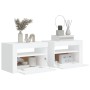 Mesitas de noche con LED 2 unidades blanco 60x35x40 cm de vidaXL, Mesitas de noche - Ref: Foro24-3080734, Precio: 109,14 €, D...