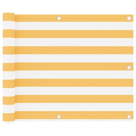 Toldo para balcón tela oxford blanco y amarillo 75x400 cm en Sombrillas | Comprar online en Foru.es