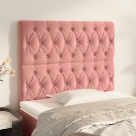Cabeceros 2 unidades de terciopelo rosa 100x7x78/88 cm de vidaXL, Cabeceros y pies de cama - Ref: Foro24-3116715, Precio: 94,...