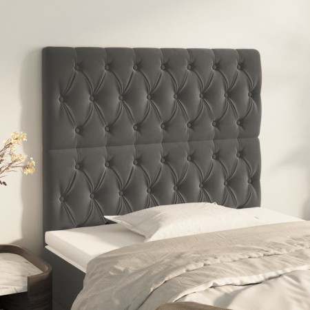 Cabeceros 2 unidades de terciopelo gris oscuro 90x7x78/88 cm de vidaXL, Cabeceros y pies de cama - Ref: Foro24-3116705, Preci...