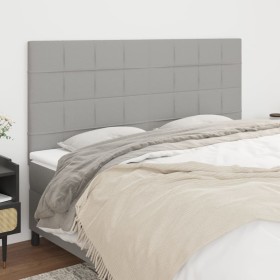 Cabeceros 4 unidades de tela gris claro 80x5x78/88 cm de vidaXL, Cabeceros y pies de cama - Ref: Foro24-3116338, Precio: 98,7...