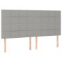 Cabeceros 4 unidades de tela gris claro 80x5x78/88 cm de vidaXL, Cabeceros y pies de cama - Ref: Foro24-3116338, Precio: 98,7...