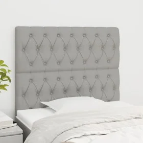 Cabeceros 2 unidades de tela gris claro 90x7x78/88 cm de vidaXL, Cabeceros y pies de cama - Ref: Foro24-3116650, Precio: 58,4...