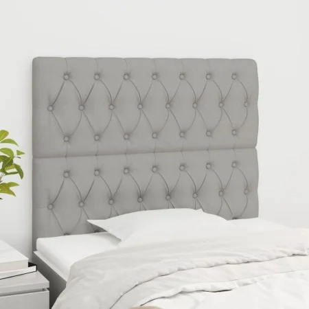 Kopfteile 2 Einheiten aus hellgrauem Stoff 90x7x78/88 cm von vidaXL, Kopf- und Fußteile - Ref: Foro24-3116650, Preis: 58,41 €...