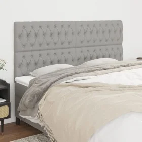 Cabeceros 4 unidades de tela gris claro 100x7x78/88 cm de vidaXL, Cabeceros y pies de cama - Ref: Foro24-3116690, Precio: 116...