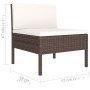 Set muebles de jardín 6 piezas y cojines ratán sintético marrón en Conjuntos de jardín | Comprar online en Foru.es
