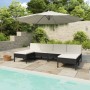 Set muebles de jardín 6 piezas y cojines ratán sintético negro en Conjuntos de jardín | Comprar online en Foru.es
