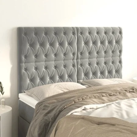 Headboards 4 units light gray velvet 72x7x78/88 cm by vidaXL, Headboards and footboards - Ref: Foro24-3116716, Price: 119,21 ...
