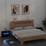 Mesitas de noche con luces LED 2 uds negro 60x35x40 cm de vidaXL, Mesitas de noche - Ref: Foro24-3080735, Precio: 112,31 €, D...