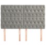 Cabeceros 4 unidades terciopelo gris claro 72x7x78/88 cm de vidaXL, Cabeceros y pies de cama - Ref: Foro24-3116716, Precio: 1...