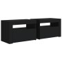 Mesitas de noche con luces LED 2 uds negro 60x35x40 cm de vidaXL, Mesitas de noche - Ref: Foro24-3080735, Precio: 112,31 €, D...