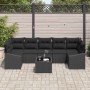 Juego de Sofá con cojín 8 pcs Negro ratán sintético en Sofás de exterior | Comprar online en Foru.es