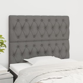 Cabeceros 2 unidades de tela gris oscuro 90x7x78/88 cm de vidaXL, Cabeceros y pies de cama - Ref: Foro24-3116651, Precio: 72,...
