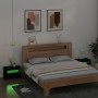 Mesitas de noche con luces LED 2 uds negro 60x35x40 cm de vidaXL, Mesitas de noche - Ref: Foro24-3080735, Precio: 112,31 €, D...