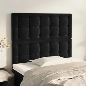 Headboards 2 units of black velvet 100x5x78/88 cm by vidaXL, Headboards and footboards - Ref: Foro24-3116810, Price: 62,02 €,...