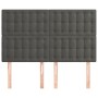 Cabeceros 4 unidades terciopelo gris oscuro 72x5x78/88 cm de vidaXL, Cabeceros y pies de cama - Ref: Foro24-3116815, Precio: ...