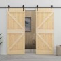 Puerta corredera con herrajes madera maciza de pino 80x210 cm en Puertas | Comprar online en Foru.es