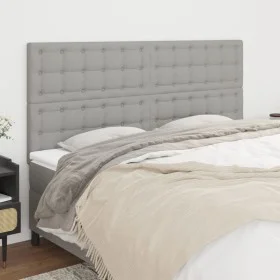 Cabeceros 4 unidades de tela gris claro 90x5x78/88 cm de vidaXL, Cabeceros y pies de cama - Ref: Foro24-3116780, Precio: 111,...