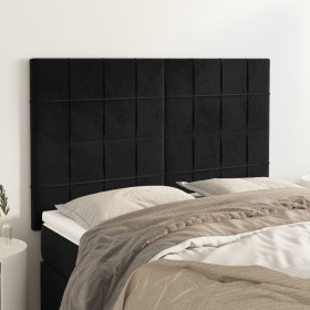Cabeceros 4 unidades terciopelo negro 72x5x78/88 cm de vidaXL, Cabeceros y pies de cama - Ref: Foro24-3116382, Precio: 88,45 ...