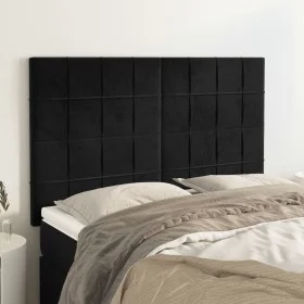 Headboards 4 units black velvet 72x5x78/88 cm by vidaXL, Headboards and footboards - Ref: Foro24-3116382, Price: 129,55 €, Di...