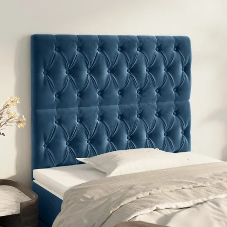 Headboards 2 units of dark blue velvet 90x7x78/88 cm by vidaXL, Headboards and footboards - Ref: Foro24-3116708, Price: 86,55...