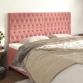 Cabeceros 4 unidades de terciopelo rosa 90x7x78/88 cm de vidaXL, Cabeceros y pies de cama - Ref: Foro24-3116733, Precio: 135,...
