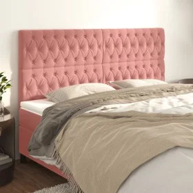 Headboards 4 units of pink velvet 90x7x78/88 cm by vidaXL, Headboards and footboards - Ref: Foro24-3116733, Price: 131,29 €, ...