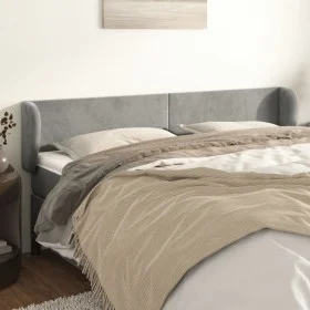 Light gray velvet headboard 203x23x78/88 cm by vidaXL, Headboards and footboards - Ref: Foro24-3116930, Price: 63,89 €, Disco...