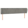 Cabecero de terciopelo gris claro 203x23x78/88 cm de vidaXL, Cabeceros y pies de cama - Ref: Foro24-3116930, Precio: 64,41 €,...