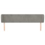 Cabecero de terciopelo gris claro 203x23x78/88 cm de vidaXL, Cabeceros y pies de cama - Ref: Foro24-3116930, Precio: 64,41 €,...